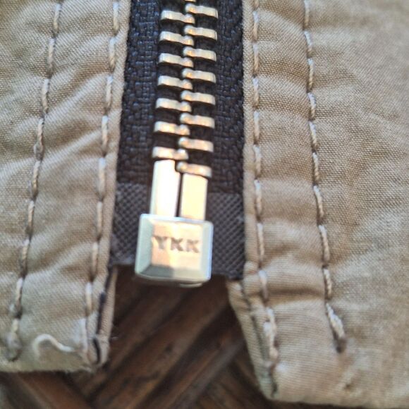 ZARA TOPSTITCHED BUSTIER Zip Front Khaki Cotton Blend Women's S Taupe Corset - Picture 15 of 15